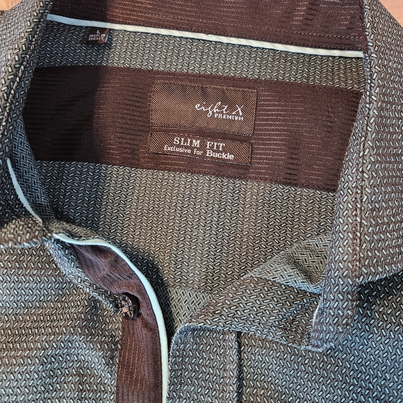 Men's Teal Button-Down Shirt - Picture 2 of 5